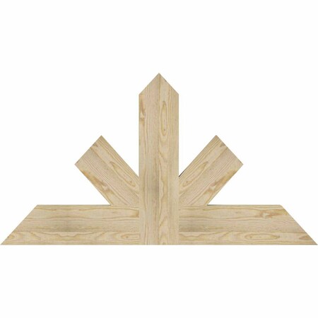 Ekena Millwork Saratoga Rough Sawn Timber Gable Bracket, Douglas Fir, 48"W x 26"H x 2"D x 6"F, 13/12 Pitch GBW048X26X0206SAR00RDF